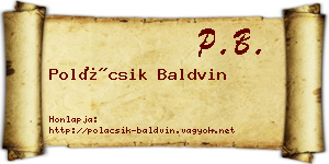 Polácsik Baldvin névjegykártya